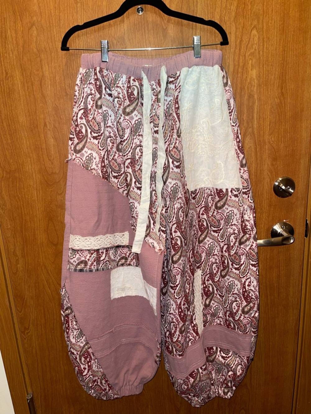 POL NWOT Pink Paisley Patchwork Oversized Joggers